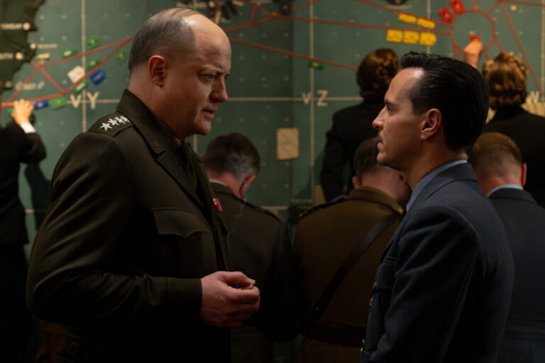 Brendan Fraser plays Gen. Dwight D. Eisenhower and Andrew Scott plays meteorologist James Stagg in the new film Pressure, about the tense lead-up to the D-Day invasion during World War II.