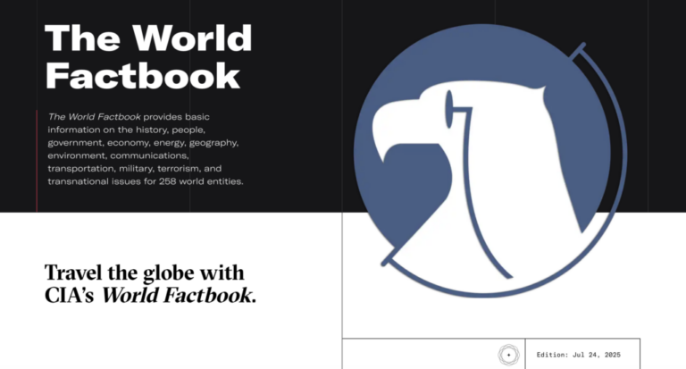The World Factbook's website drew millions of views each year, according to the CIA. It's seen here in an archived version from last month.