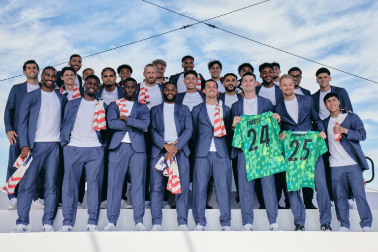 The U.S. Men's National Team poses during the announcement of the 2026 World Cup roster in New York, last month.