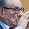 Former Federal Reserve Chair Alan Greenspan delivers the keynote address at the IMF Statistical Forum/Statistics for Policy Making in Washington, D.C., on Nov. 18, 2014. Greenspan died on Monday at age 100.