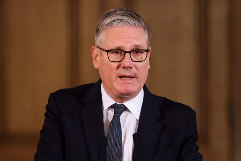 Britain's Prime Minister Keir Starmer speaks, during a meeting with leaders from across society to discuss tackling antisemitism, at Downing Street in London, on May 5.
