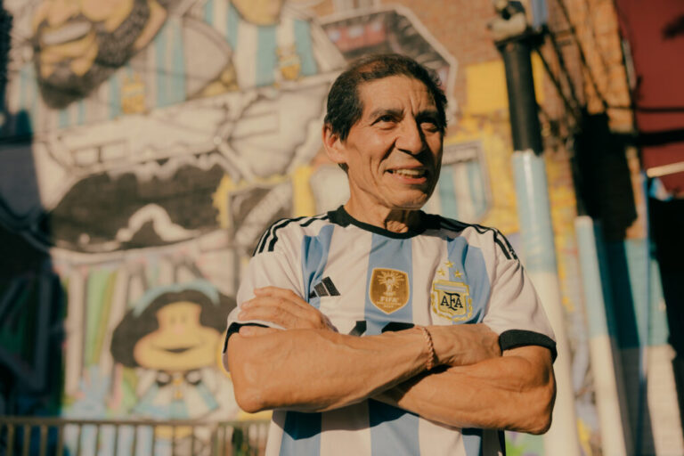 Miguel Angel Ojeda, sits for a portrait outside of Rio De La Plata Bakery Shop at 94-65 Corona Avenue in Queens, New York, U.S., on Sunday, June 7, 2026. CREDIT: José A. Alvarado Jr. for NPR, @josealvarado