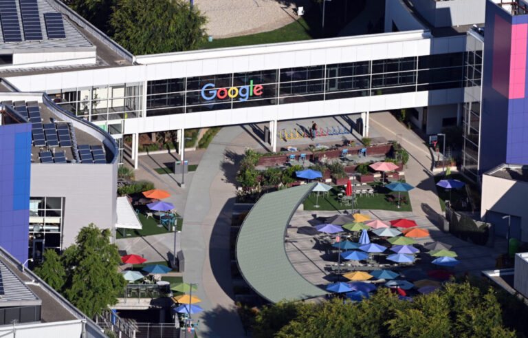An aerial view shows Google's