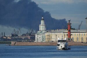 Ukrainian drones strike a St. Petersburg oil terminal ahead of Putin visit