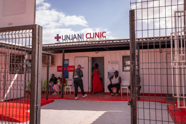 People queue outside the Unjani Clinic in Braamfischerville, Soweto, Johannesburg, South Africa on May 25, 2026.