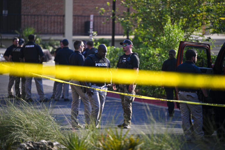 Police investigate the scene of a shooting near the student union at Florida State University on April 17, 2025 in Tallahassee, Florida. Two people were killed and six injured in the attack. Florida's attorney general is now investigating OpenAI because the alleged shooter used Chat