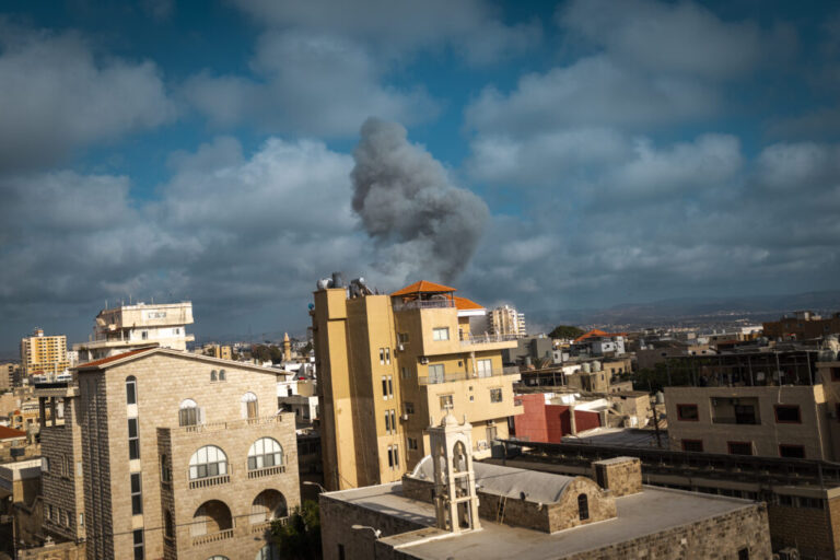 Tyre, Southern Lebanon — June 7, 2026. A Israeli airstrikes hit residential areas in Tyre. The escalation between Israel and Hezbollah has displaced more than one million people, deepening an already severe humanitarian crisis and complicating ceasefire efforts. Diego Ibarra Sánchez for NPR.