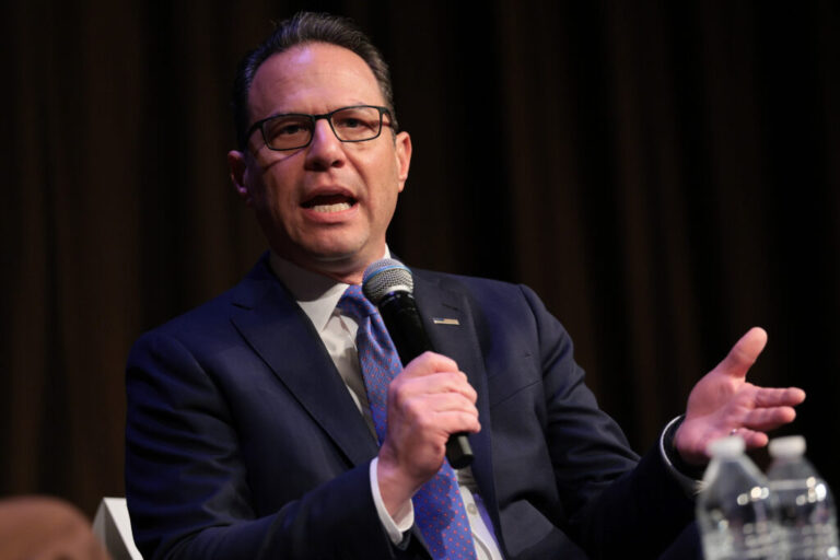 Pennsylvania Governor Josh Shapiro speaks at the National Action Network annual convention on April 8, 2026, in New York City. Pennsylvania is suing Character.AI over accusations the company's chatbots are violating the state's medical licensing regulations.