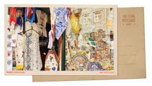Greetings from Porto, whose lanes are lined with colorful textiles