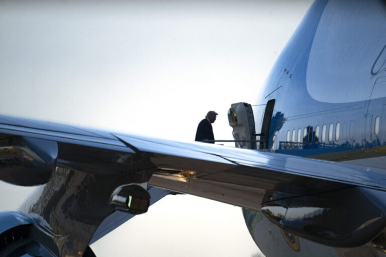 President Trump, seen here boarding Air Force One on April  29, says Qatar has offered to give the Defense Department a new presidential jet.