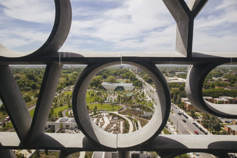 In The Sky Room visitors can look out to Chicago's South and West Side neighborhoods.