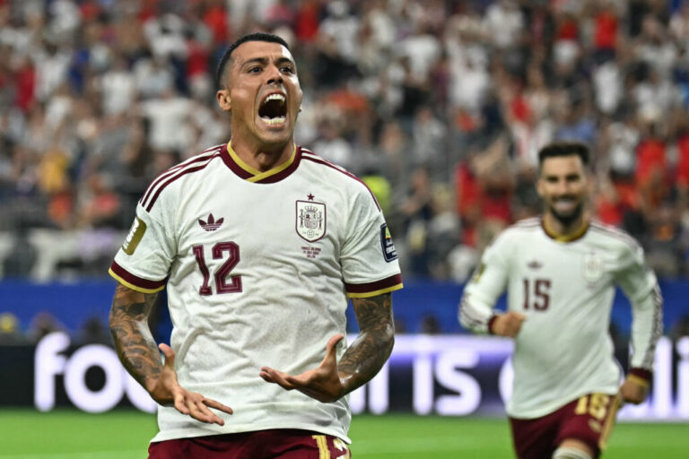 Spain's Pedro Porro celebrates scoring his team's second goal during the World Cup semifinal against France on Tuesday in Arlington, Texas.