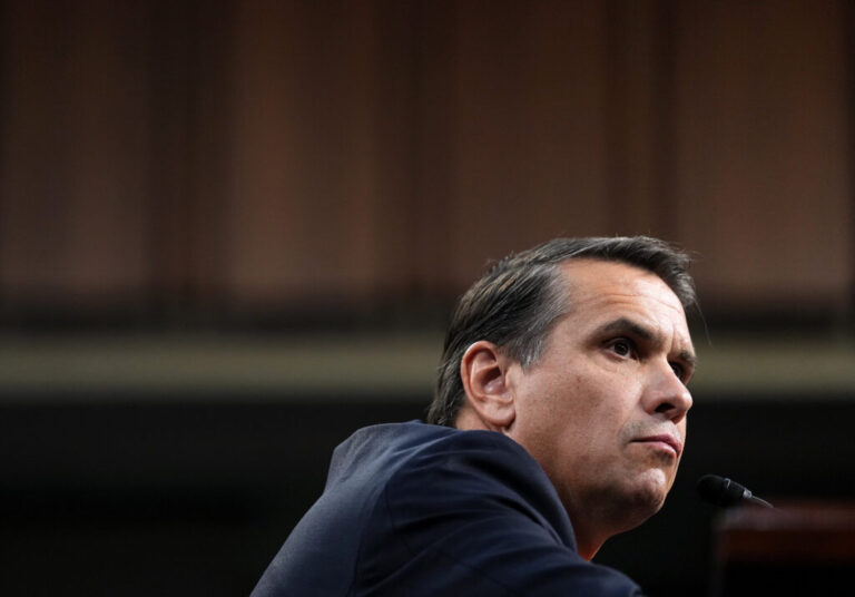 Acting Attorney General Todd Blanche appears at his confirmation hearing in front of the Senate Judiciary Committee on July 15. During Blanche's tenure as acting Attorney General the Justice Department has been under scrutiny for pushing President Trump's 1.8 billion dollar