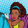 Comic book-style illustration of a woman sitting in an armchair with her knees pulled up. Her eyes are glued to her phone. Experts share tips on how to spend less time on our smartphones.