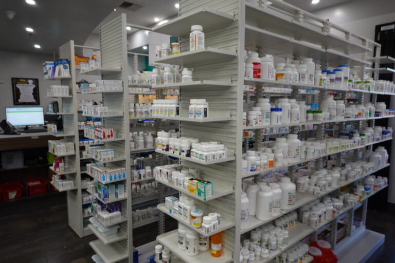 Prescription drugs sit ready to be distributed to patients at 986 Pharmacy, an independent pharmacy in Alhambra, California.