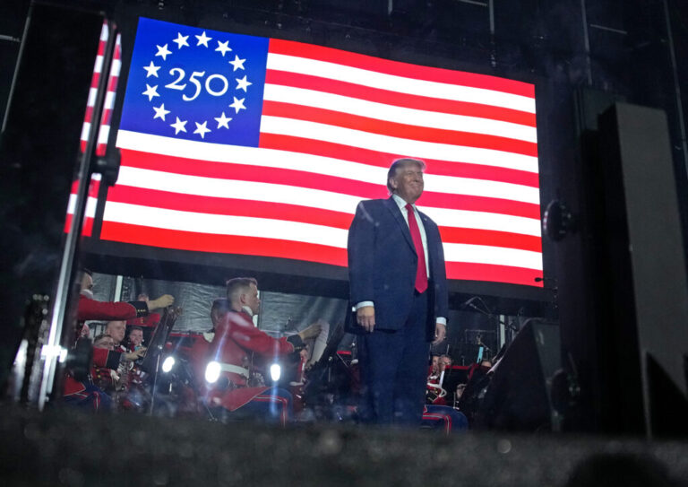 President Trump speaks at a rally kicking off the Great American State Fair last week.