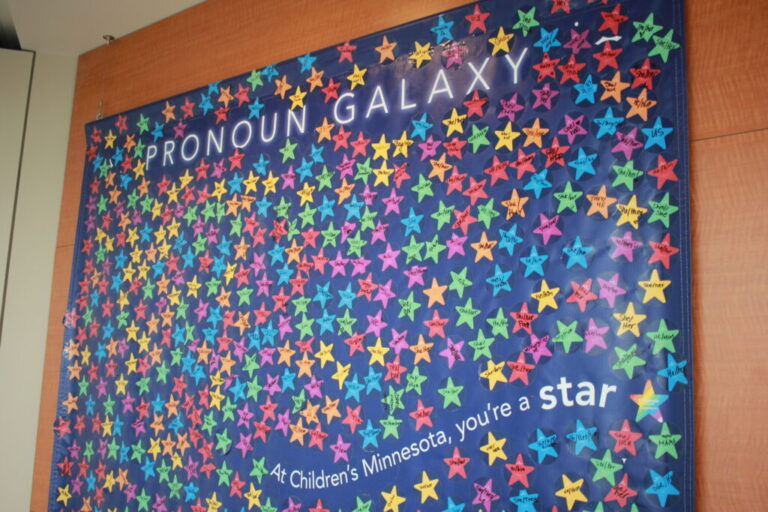 A display at the Gender Health Program of Children's Minnesota hospital says
