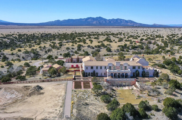 SANTA FE, NEW MEXICO - MARCH 8: In an aerial view, Jeffrey Epstein's Zorro Ranch is shown on March 8, 2026 outside of Santa Fe, New Mexico. A roadside memorial outside the ranch disappeared sometime last week after the manager of the property asked authorities Tuesday whether it could be removed, according to a media report. The manager was told that state law prevents desecration of roadside memorials, the report said.