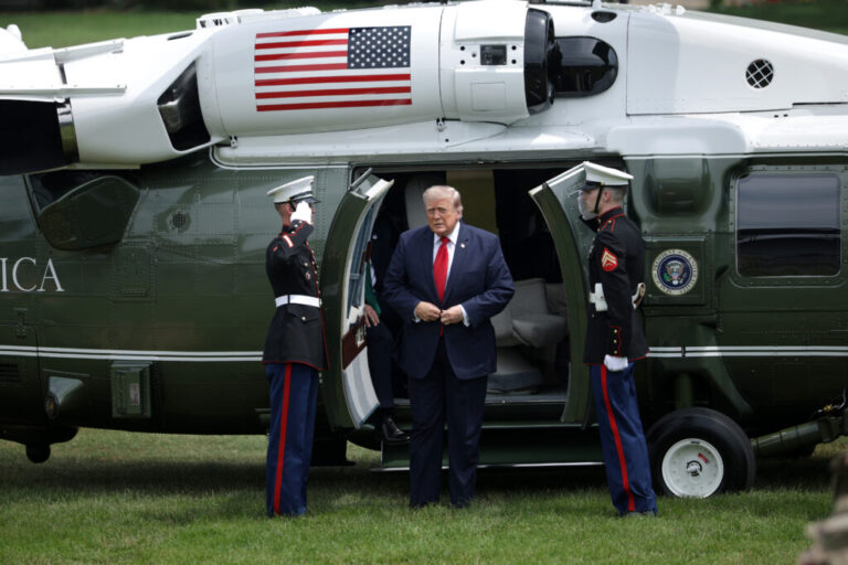 President Trump arrives to speak at an event in Carlisle, Pa., on Wednesday.