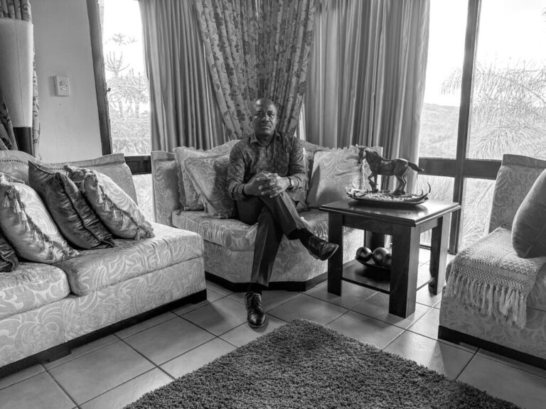 Dr. Caspian Chouraya at his home in Babane, Eswatini.