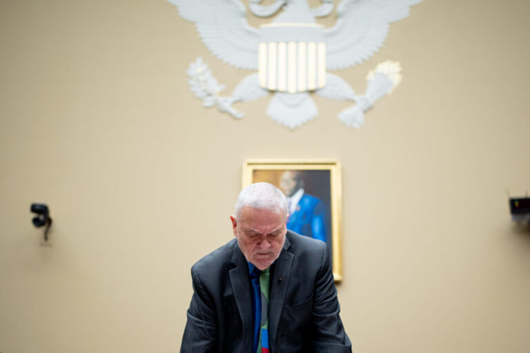Dr. David Morens, a former top adviser to Dr. Anthony Fauci, appears during a House Select Subcommittee on the Coronavirus Pandemic hearing on Capitol Hill.