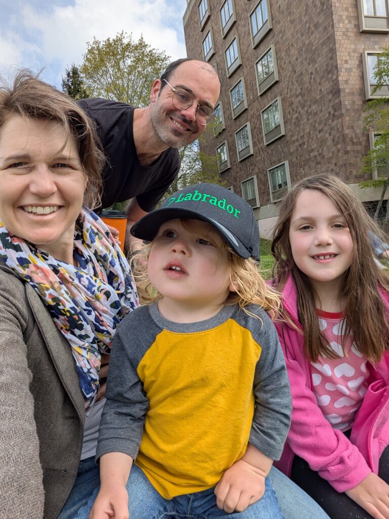 Rev. Hilary Streever takes a selfie with her husband, David, and two children.