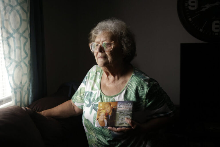Cindy Leachman Aldridge holds a photo of her late grandson, Jonah Neal, at her home on Wednesday, July 12, 2026 in Owensboro, Ky. Neal was killed in May in Memphis, Tenn. by a federal agent from a crime-fighting task force that includes agents from Homeland Security Investigations and members of the Tennessee National Guard.
