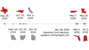 How predominantly Black areas in 6 states have been split up by redistricting