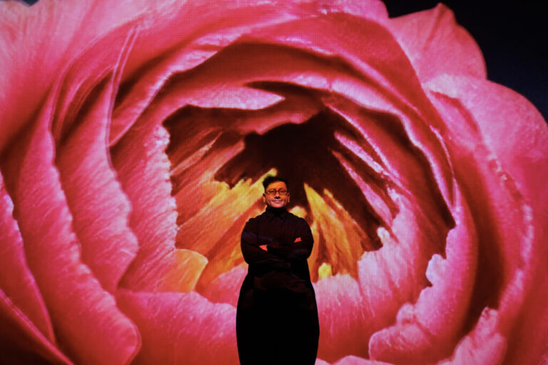 Artist Refik Anadol is shown during a press preview for his Echoes of the Earth: Living Archive exhibition at the Serpentine North Gallery in London in February 2024.. As part of his solo exhibit ,