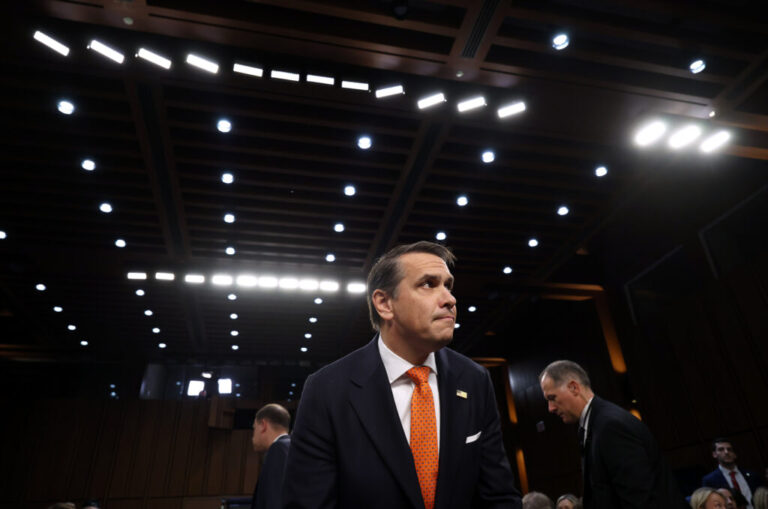 Acting Attorney General Todd Blanche appears at his confirmation hearing in front of the Senate Judiciary Committee on July 15. During Blanche's tenure as acting Attorney General the Justice Department has been under scrutiny for pushing President Trump's 1.8 billion dollar