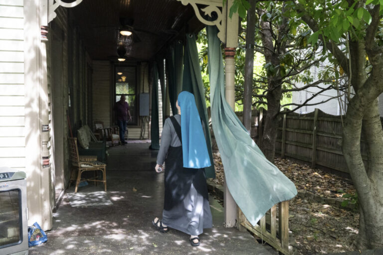 Sister Theresa Alethia explores a potential property for a new convent she wants to open with Sister Danielle Lussier, who call themselves the Sisters of the Little Way of Beauty, Truth and Goodness.