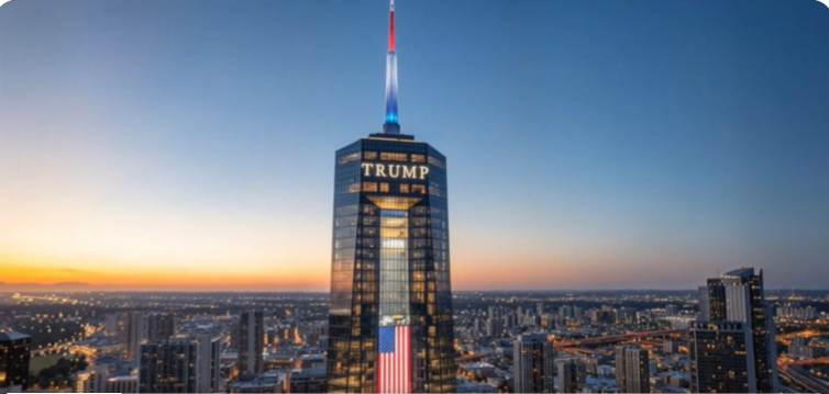 Renderings shared by President Trump depict a skyscraper bearing his name overlooking the Miami skyline.