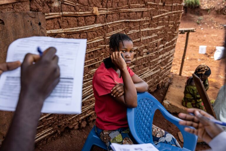 Health investigators in the Democratic Republic of Congo interview individuals as part of their contact tracing — seeking to find those who came into contact with people infected with Ebola.