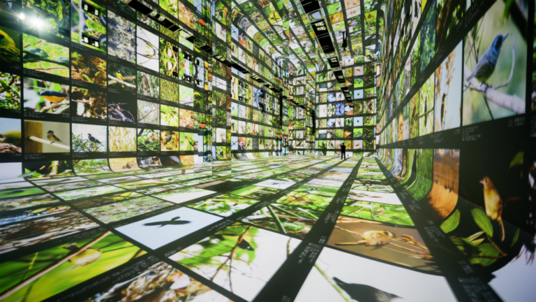 Installation view of Machine Dreams: Rainforest, DATALAND, Los Angeles, Calif, June 20, 2026 – Jan. 31, 2027.