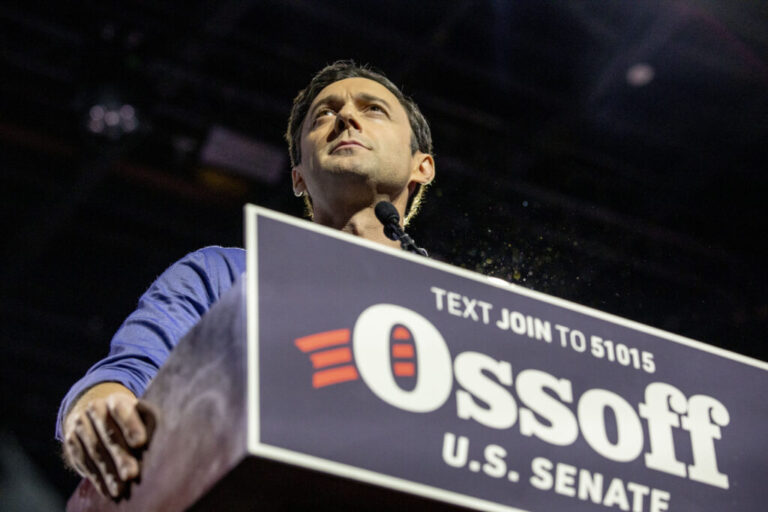 Prior to becoming a senator, Jon Ossoff ran a documentary film company that focused on corruption. That topic has become a throughline in his speeches, which often include takedowns of Trump.