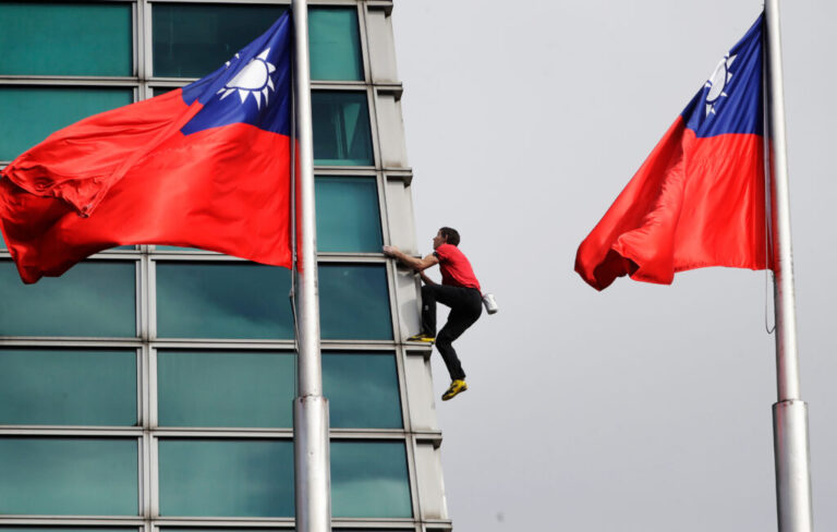 Rock climber Alex Honnold, of the U.S., performs a free solo climb of the Taipei 101 skyscraper in Taipei, Taiwan, Sunday, Jan. 25. 2026.