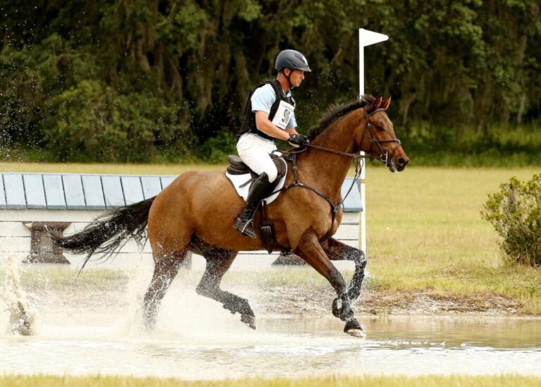 Three-day eventing rider Jonathan Holling competes with his gelding Fernhill Copain.
