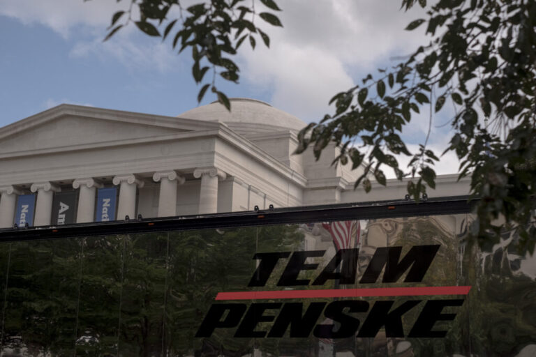 Team Penske’s paddock is stationed across from the National Gallery of Art on the National Mall during the Freedom 250 Grand Prix on Aug. 22, 2026.