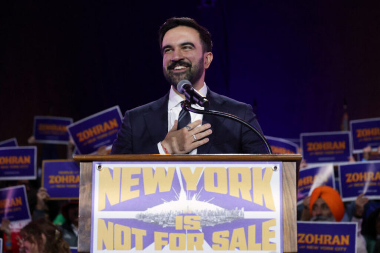 New York City mayor-elect Zohran Mamdani speaks during a campaign rally in Queens on Oct. 26.