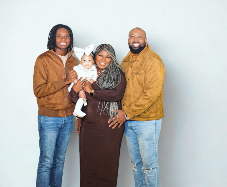 Nadia Gramby, her husband Shamar and their two kids.