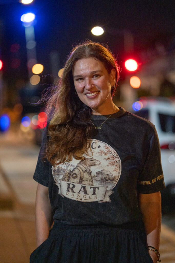 Holly Gerberich, anthrozoologist and urban rodent specialist who leads rat walks with DC Rat Rangers in Washington D.C..