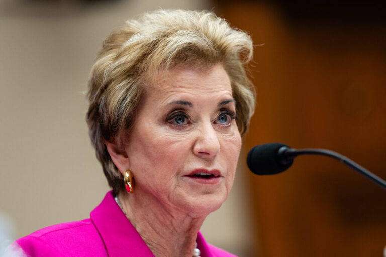 Linda McMahon, US education secretary, during a House Education and Workforce Committee hearing in Washington, DC, US, on Thursday, May 14, 2026. The hearing is titled