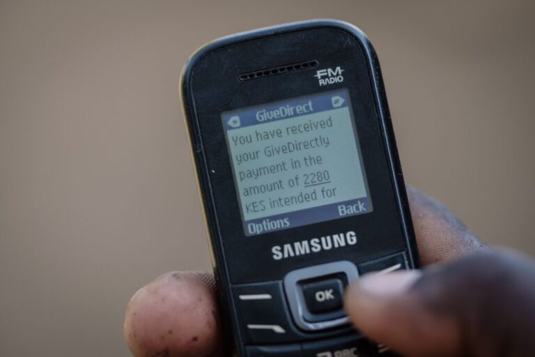 Cash transfers, aimed at lifting families out of poverty, are delivered by mobile pone.