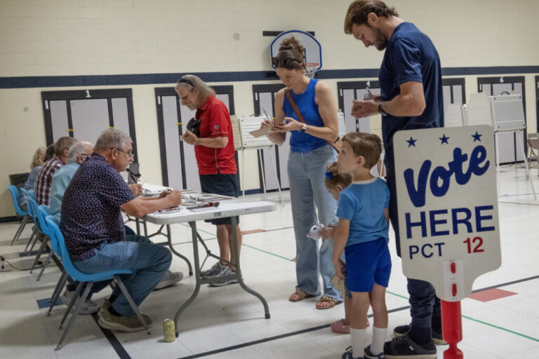 Voters at a polling place last month in Shelby, Mich. The U.S. has not ever attempted to create a comprehensive list of American citizens before this administration and maintaining voter lists is the responsibility of states — not the federal government, as the Constitution dictates that states control elections.