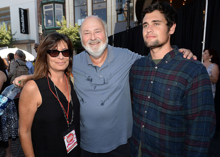 FILE — Actor/Producer/Director Rob Reiner (center) and wife Michele Singer (L) and son Nick Reiner (R) attend Teen Vogue's Back-to-School Saturday kick-off event at The Grove on August 9, 2013 in Los Angeles, California.