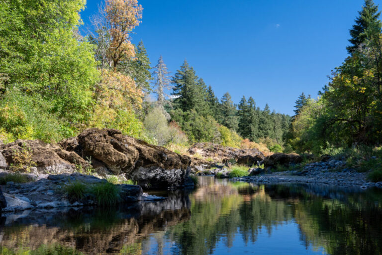 This area of the Row River near Culp Creek, Ore., is known for being the filming location of the train crash scene from the Buster Keaton silent film