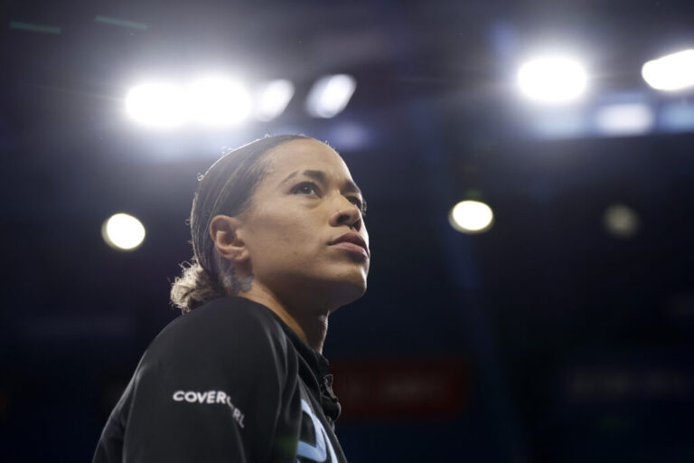 Natasha Cloud of the Chicago Sky looks on prior to the game against the Indiana Fever at Wintrust Arena on Aug. 23 in Chicago.