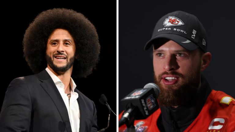 Colin Kaepernick (L) and Harrison Butker (R).