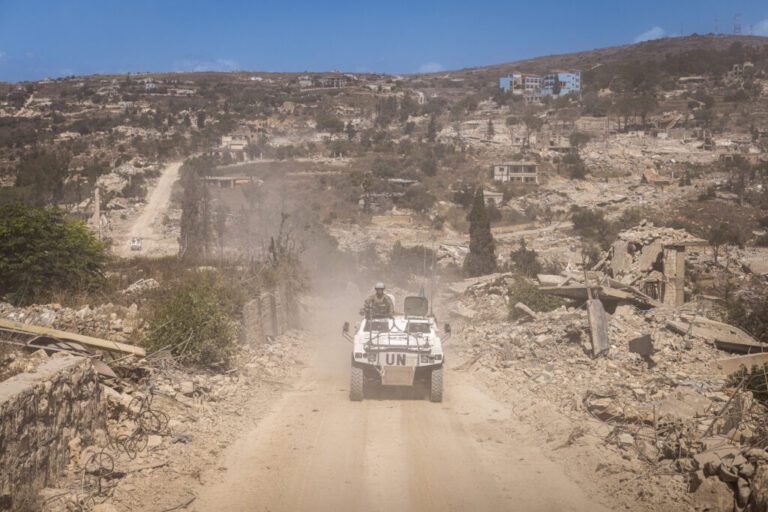 Yellow Line, southern Lebanon. On July 26, 2026, French UNIFIL peacekeepers patrol the Yellow Line through the flattened towns of Houla, Kfar Kila, and Odaisseh. Israel has established a restricted buffer zone beyond the newly drawn “Yellow Line,” a boundary introduced shortly after the ceasefire.