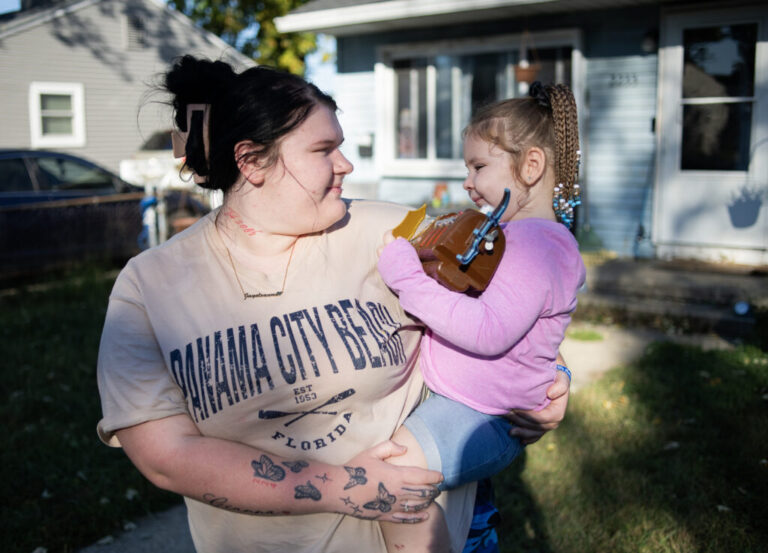 Jayeleauna Lewis and her 3-year-old daughter are from Indiana. When Lewis learned that her state does not replace stolen benefits, she recalled a SNAP worker recommending she go to food pantries for the rest of the month.